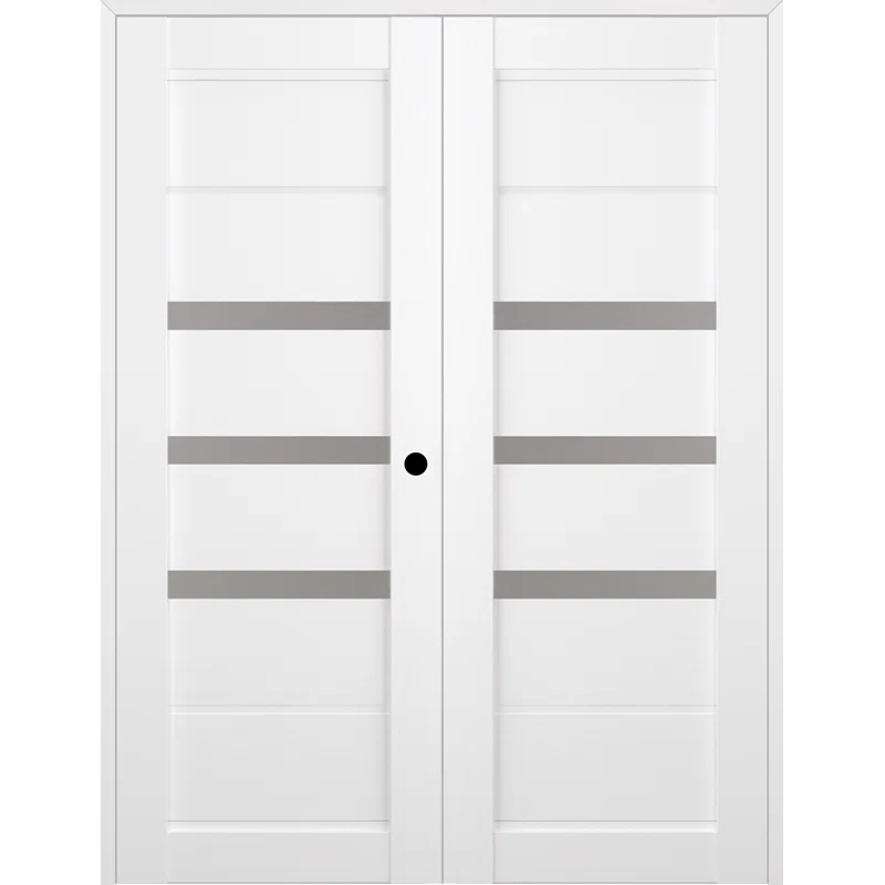Belldinni Rita Active 3-Lite Frosted Glass Composite Double Prehung French Door