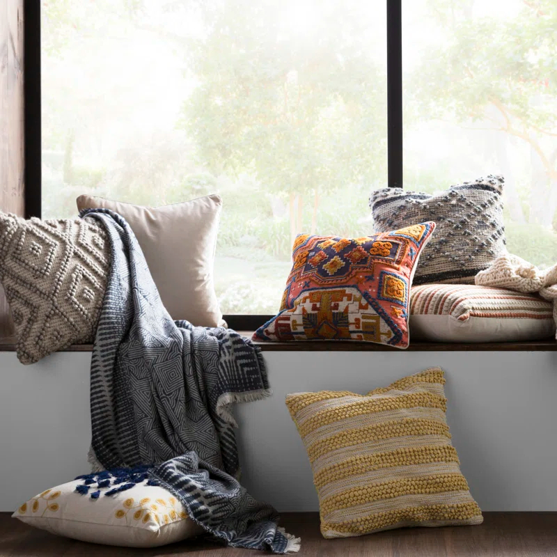 Rizzy Home Embroidered Cotton Throw Pillow