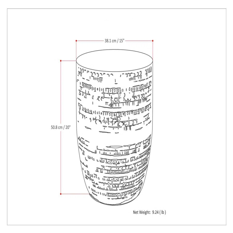 Simpli Home 15"W Metal Boho End Table with Drum Design and Textured Finish, Assembled