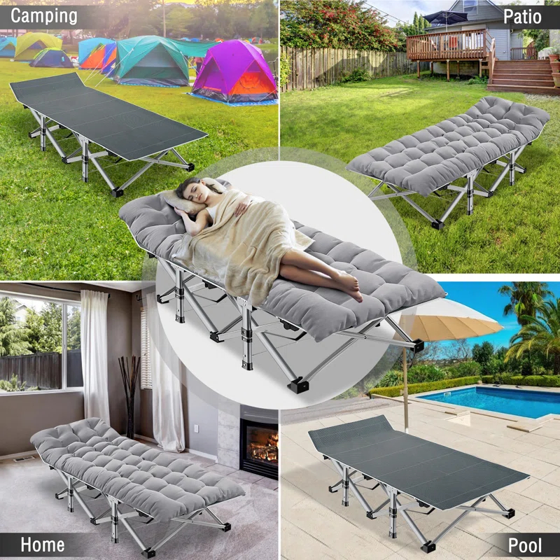 ShangQuan WuLiu Portable Folding Bed, Rollaway Guest Bed Sleeping Cot with Pearl Mattress, Heavy Duty Outdoor Camping Cot