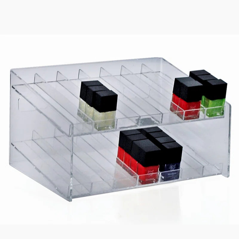Azar Displays Two-Tier 14 Compartment Display, 7-Comp per Tier. Dimensions: 12" W x 8.5" D x 6.5" H