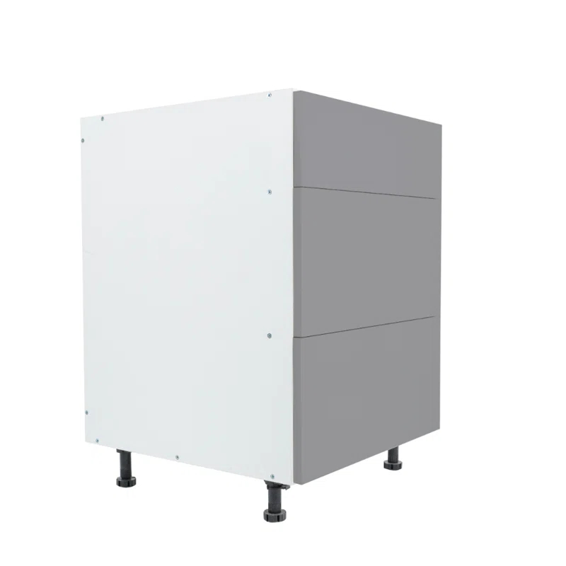Cambridge Ready to assemble Matte Gray Base Kitchen Cabinet, 3 Drawer