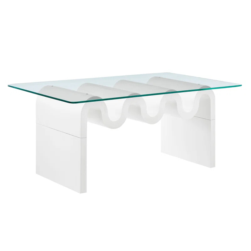 Modway Ondine Glass Top Coffee Table In Spiced Apple