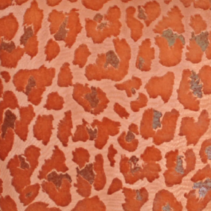 Kevin O'Brien Studio Leopard Animal Print Silk/Rayon/Velvet Reversible Throw Pillow