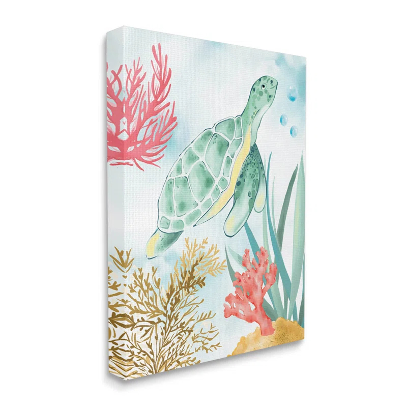 Stupell Industries " Turtle Coral Reef Bubbles " by House Of Rose