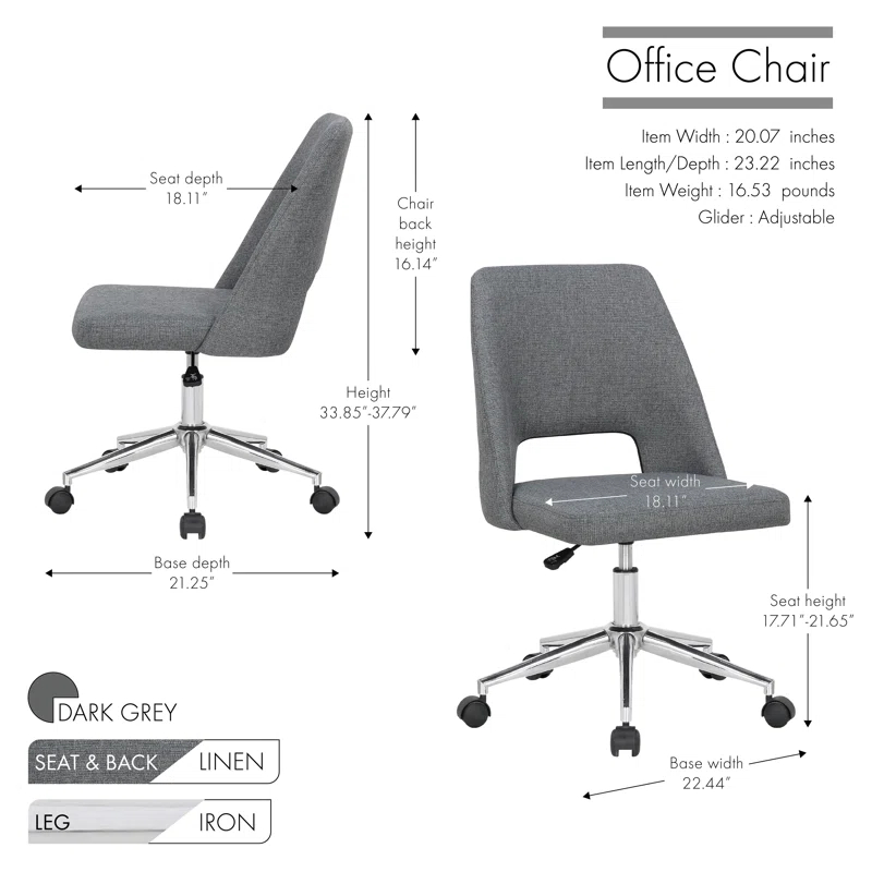 Mercury Row® Amboy Linen Task Chair