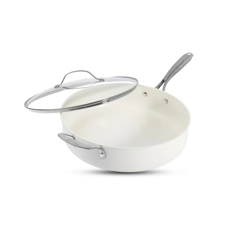 Gotham Steel Gotham Steel Naturals Cream Ultra Nonstick Ceramic 5.5 Qt Jumbo Cooker Pan with Lid