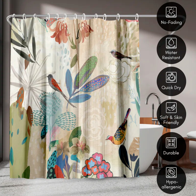 Floral Shower Curtain Where the Passion Flower Grows by PI Creative Art
