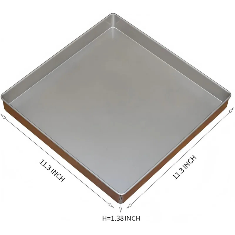 Anadea Nonstick Square Baking Pan, 11X11 Inch Carbon Steel Cake Baking Sheet, Cookies Bakeware For Oven Baking Gold
