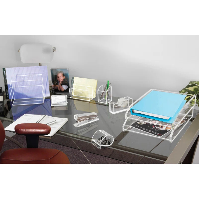 Kantek Kantek Clear Acrylic Single Letter Tray Plastic Stackable Paper Organizer