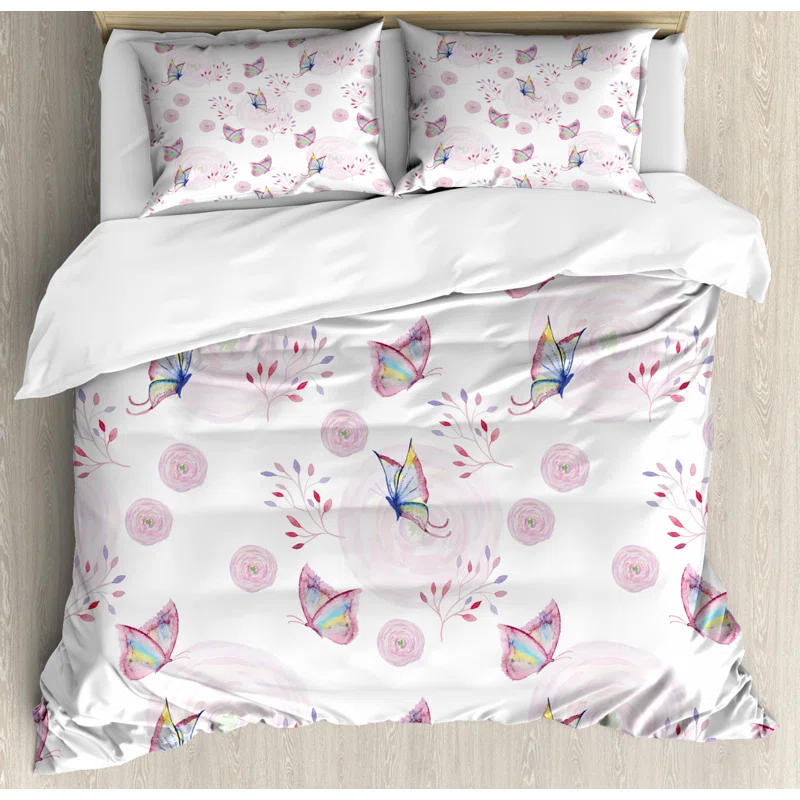 Ambesonne Butterfly Cottage Americana Duvet Cover Set