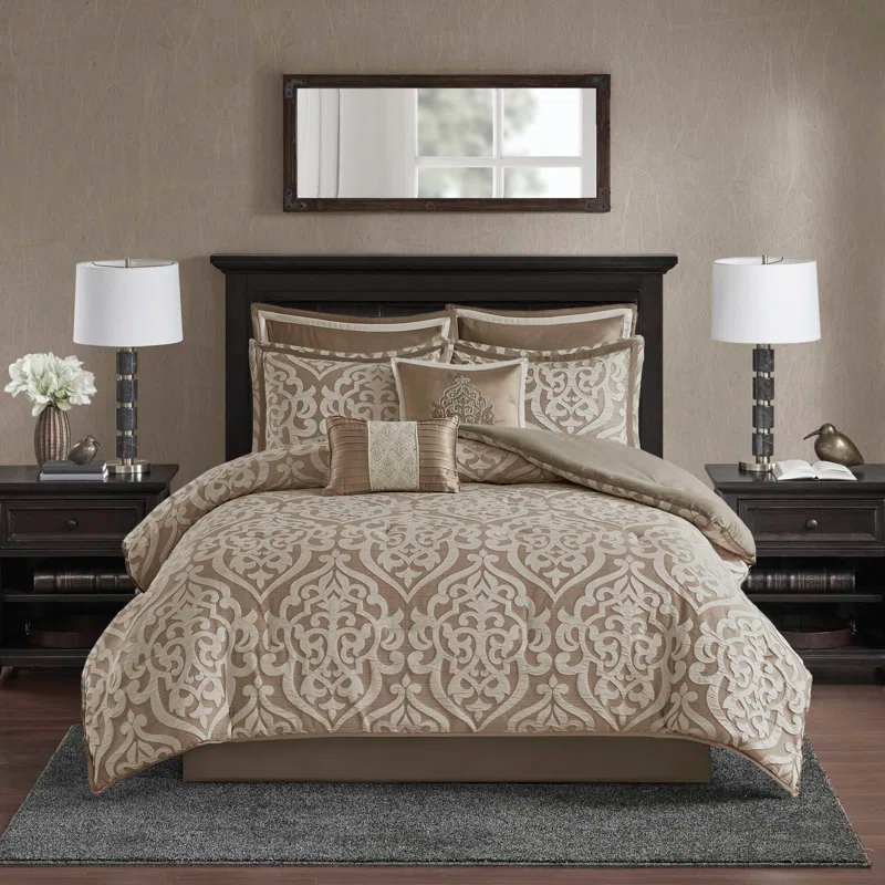 Madison Park Odette Jacquard 8 Piece Comforter Set