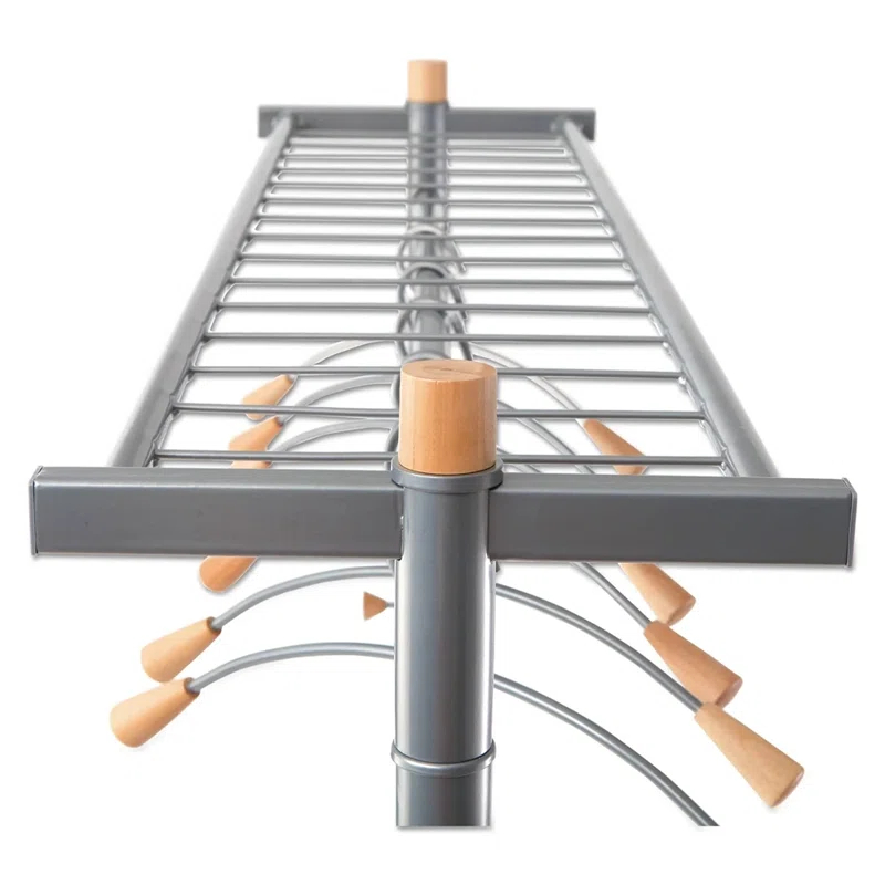 Alba 45.6'' Metal Adjustable Rolling Clothing Rack