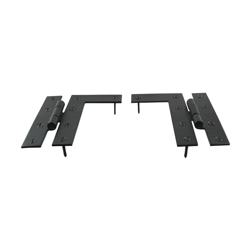 The Renovators Supply Inc. Pair Flush H-L Wrought Iron Cabinet Hinge Surface Mount Hinge