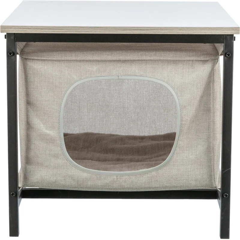 TRIXIE Emmie Indoor Cat Condo, Cat Bed Side Table & Nightstand, Cat Hideaway Cave with Cozy Cushion