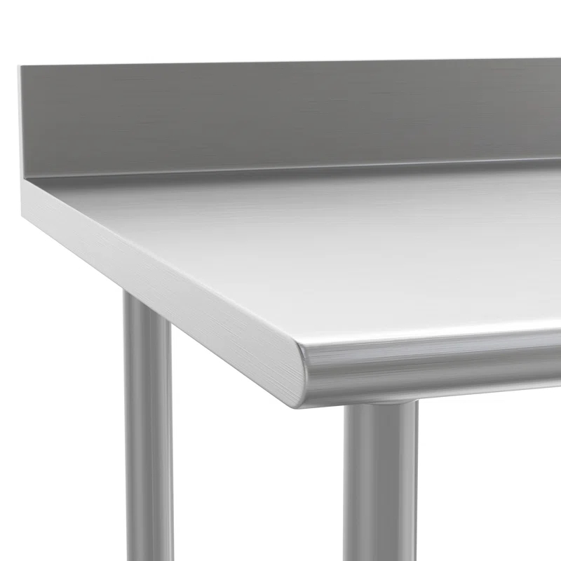 Flash Furniture Commercial Stainless Steel Kitchen Prep and Work Table with Shelf and Backsplash