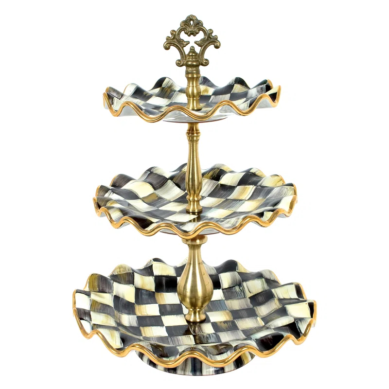 Courtly Check® Ceramic Three Tier Sweet Stand