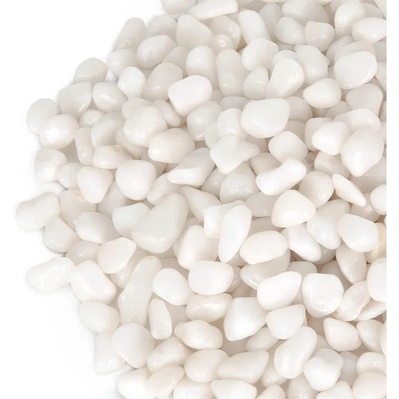 GASPRO 5lb Small White Decorative Rocks for Plants, Vases, Succulent, 3/8" Pebbles, High Polished