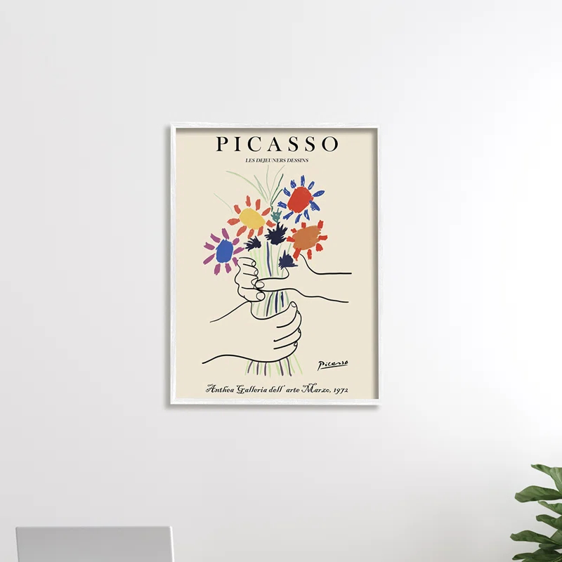 Stupell Industries " Classical Picasso Floral Painting Hands Holding Bouquet "