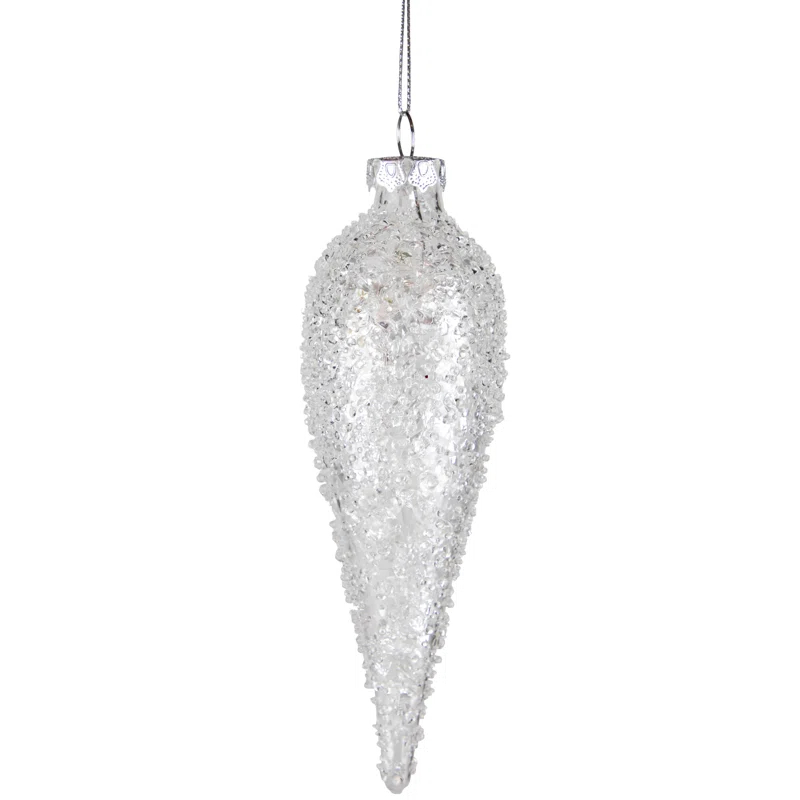 Northlight Seasonal 6.25" Clear Glass Winter Icicle Ornament