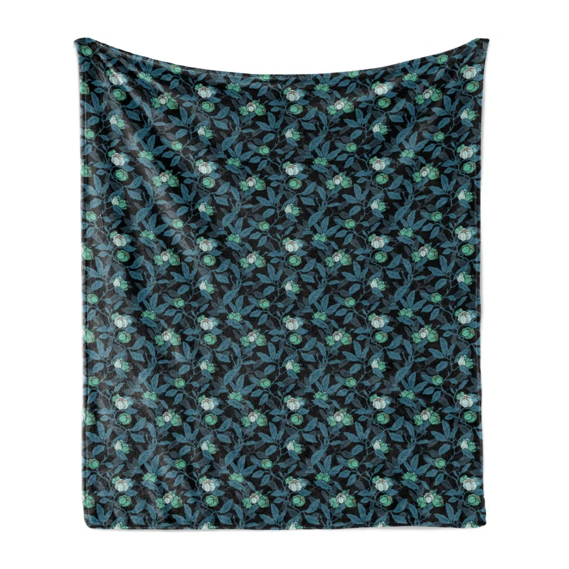 Ambesonne Ambesonne Botanical Fleece Throw Blanket Flourishing Flowers Twigs Multicolor