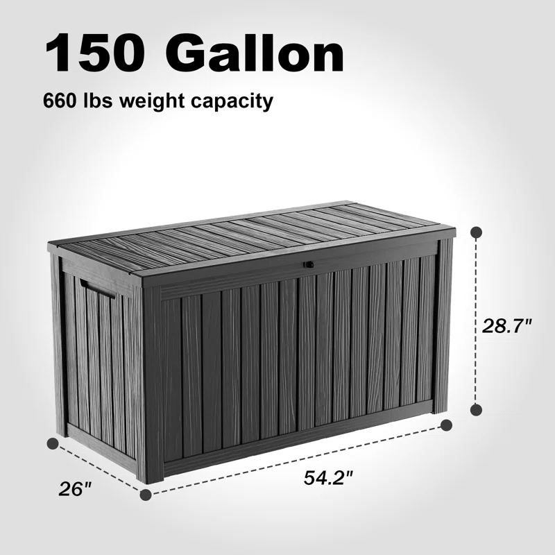 Emperic Design 150-Gal Water Resistant Resin Lockable Deck Box