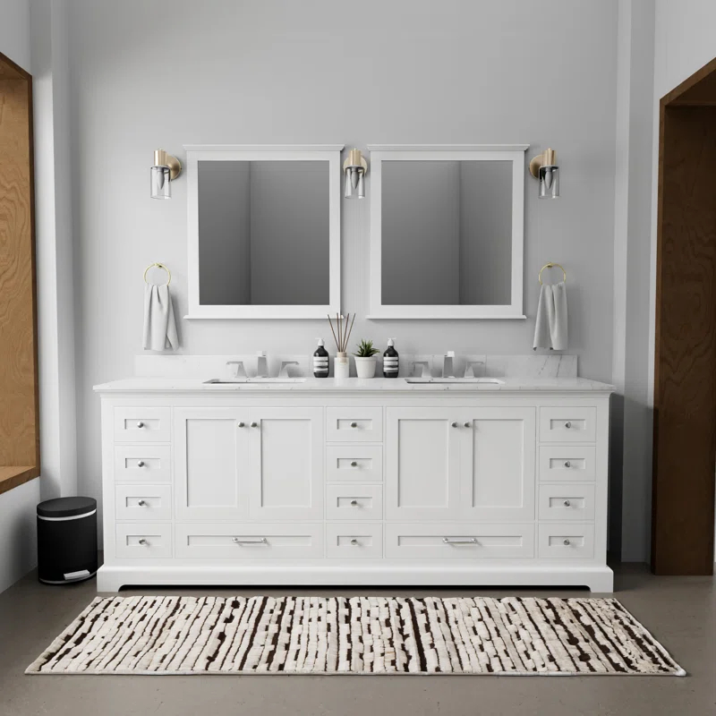 Lexora Dukes 84" Double Bathroom Vanity Base Only