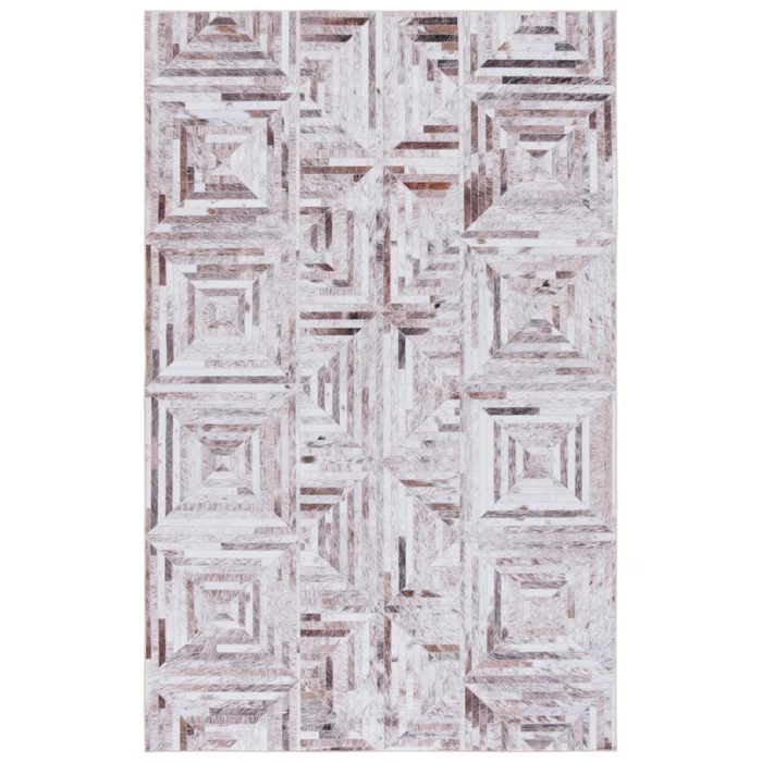 Foundry Select Faux Hide Performance Machine Washable Geometric Rug