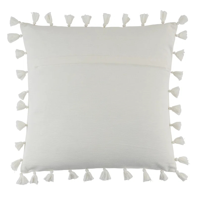 Saro Mabel Collection Tassels Cotton Throw Pillow