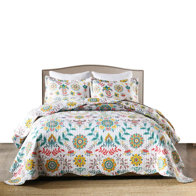 Bohemian Floral Quilt Set