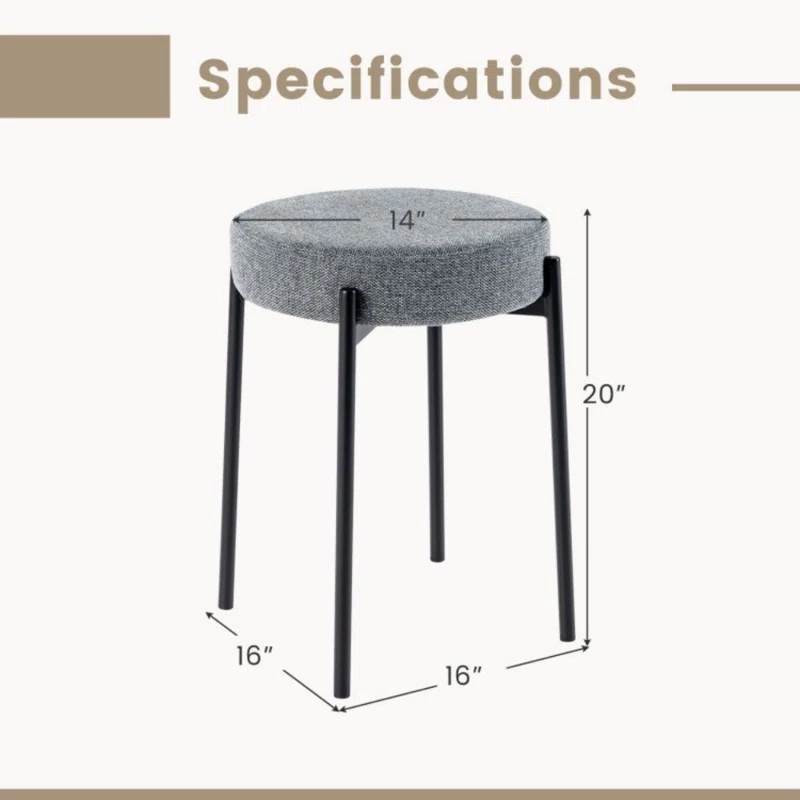 George Oliver Bar Stools Set Of 4 Upholstered Kitchen Stools With Foot Pads