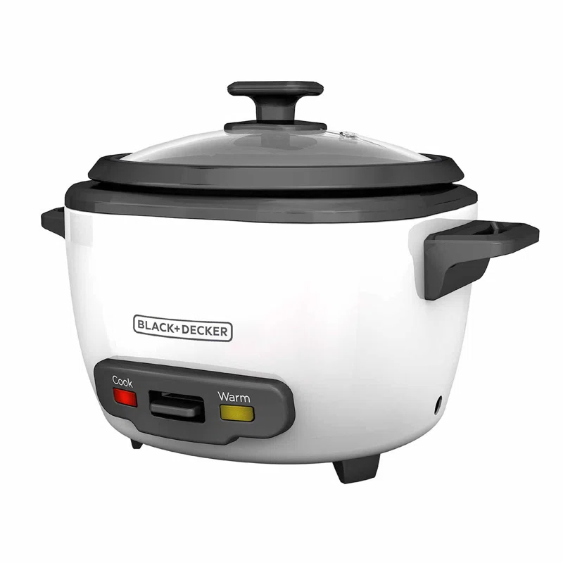 BLACK+DECKER BLACK+DECKER, Rice Cooker, Uncooked Rice, Steaming Basket, Removable Non-Stick Bowl, One Touch