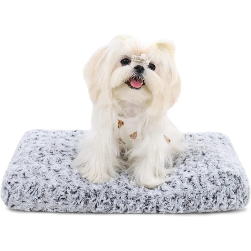 Tucker Murphy Pet™ Washable Dog Bed Deluxe Plush Dog Crate Beds Fulffy Comfy Kennel Pad Anti-Slip Pet Sleeping Mat