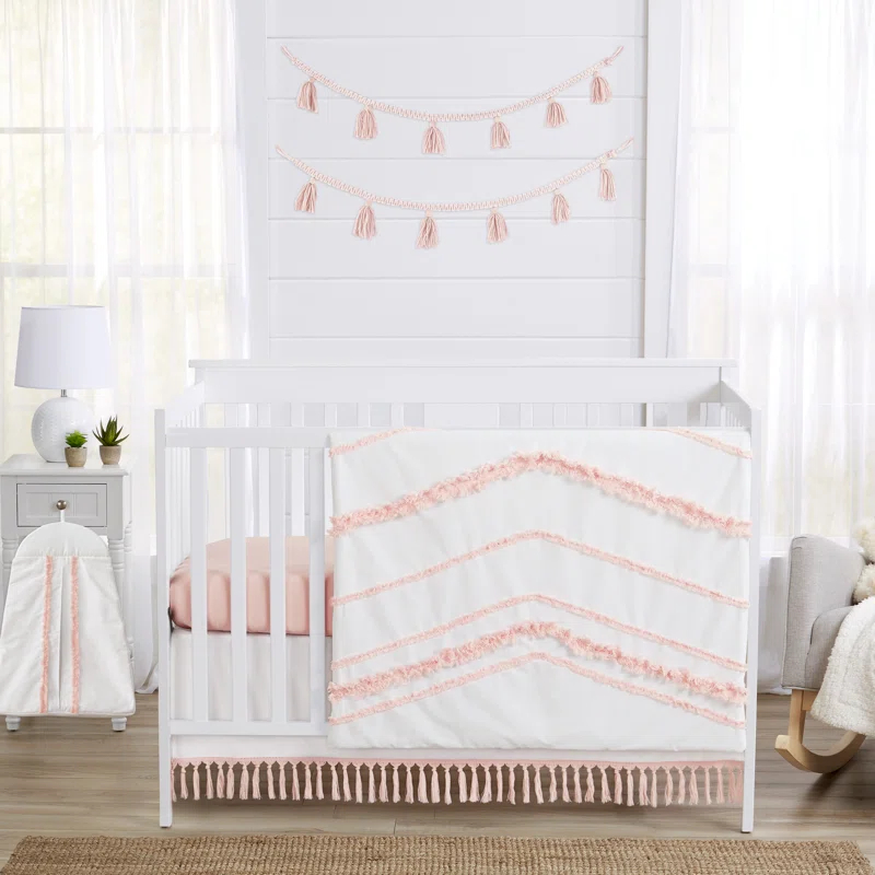Sweet Jojo Designs Boho Fringe 4 Piece Crib Bedding Set