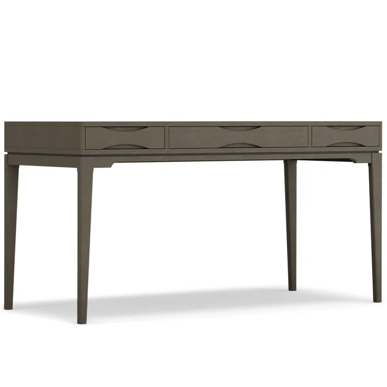 Simpli Home Harper Solid Wood Desk, Contemporary Style with Keyboard Tray and Storage