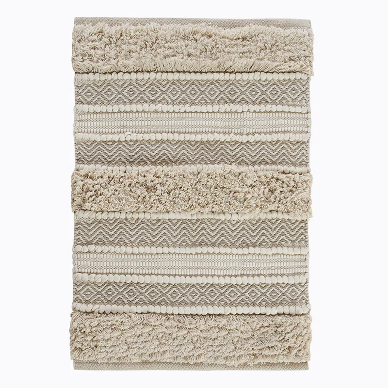 INK+IVY Asher Cotton Blend Bath Rug with Non-Slip Backing