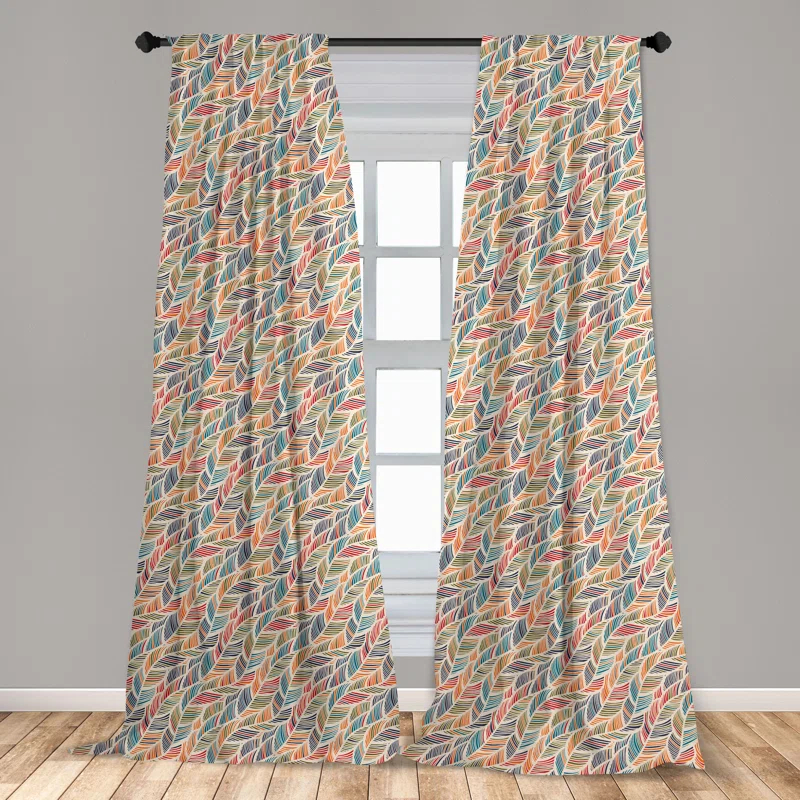 Ambesonne Boho Semi-Sheer Rod Pocket Sliding Panel (Set of 2)