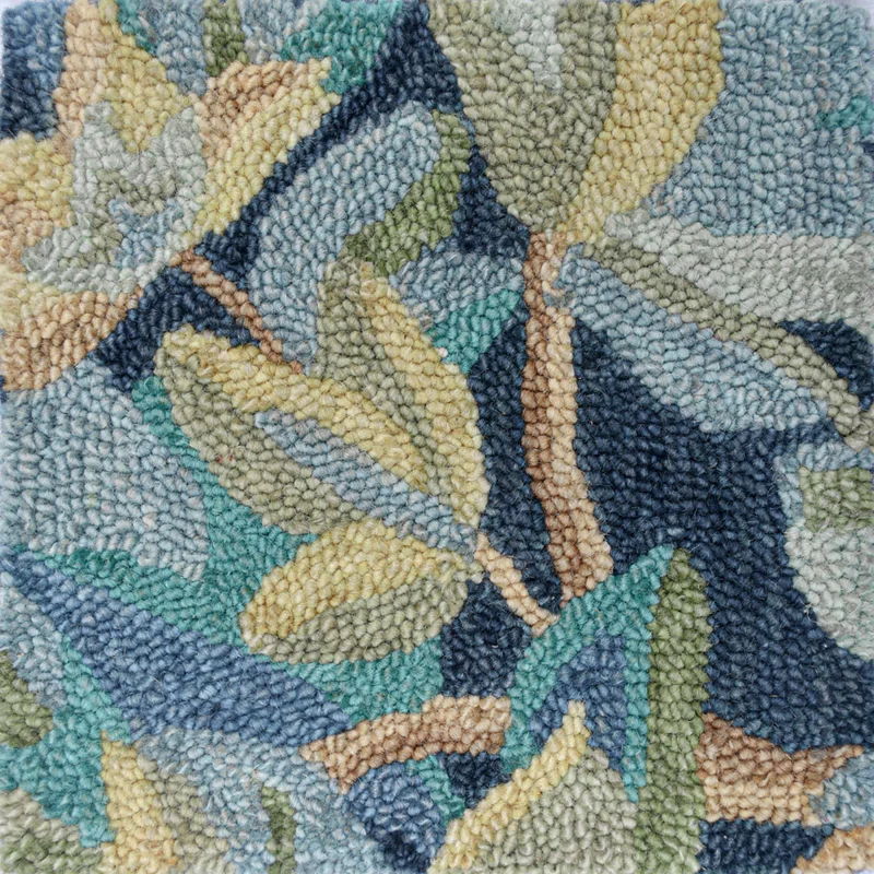 Florals Avalonian Handmade Hand Tufted Wool Blue/Green Rug