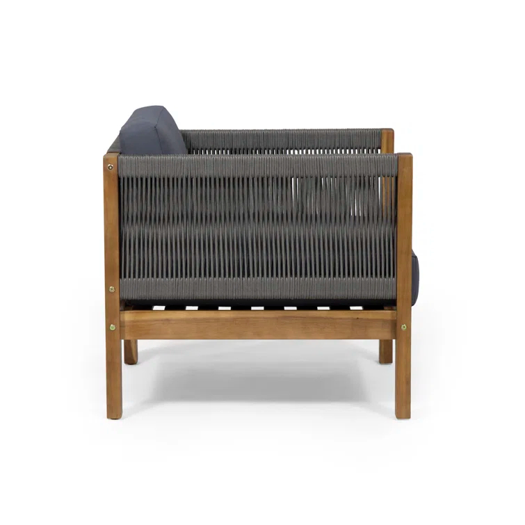 Hokku Designs Set of 2 Teak Club Chair, Elegant Acacia Wood Design with Rich Color and Timeless Style
