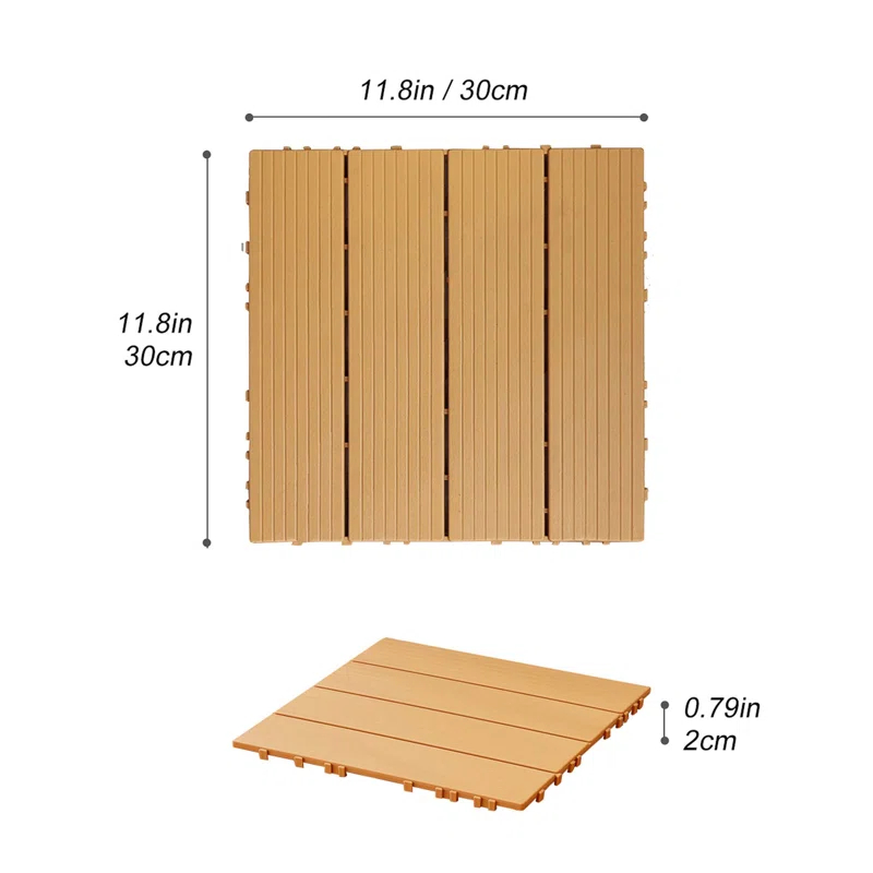 HBI home Plastic Composite Deck Tiles Set of 35pcs