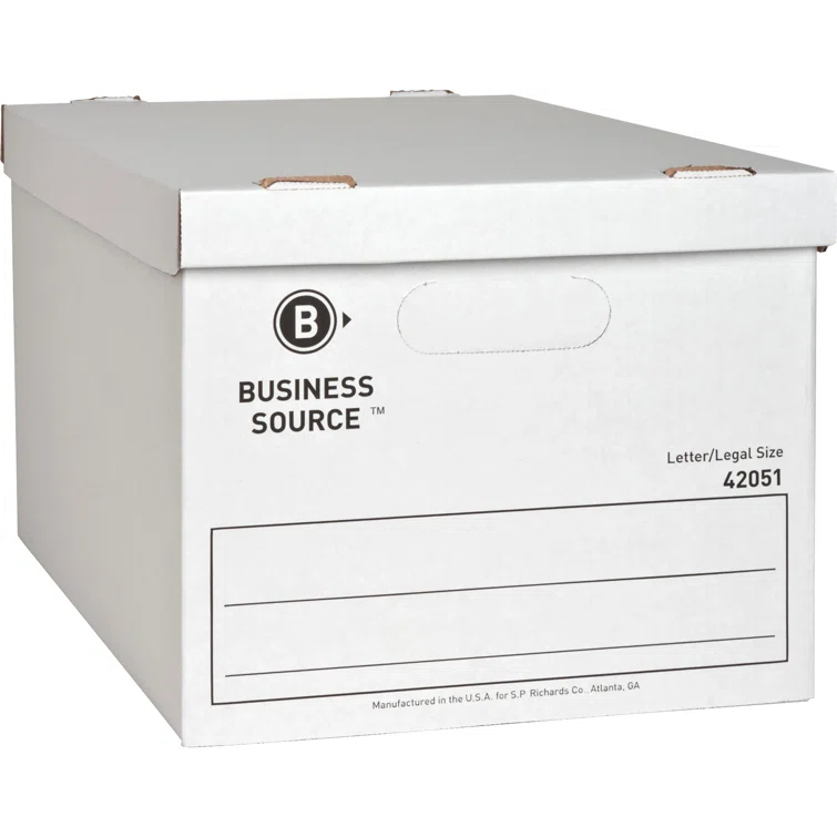 Business Source Storage File, Letter/Legal, 12"x15"x10", White, 12-Pack