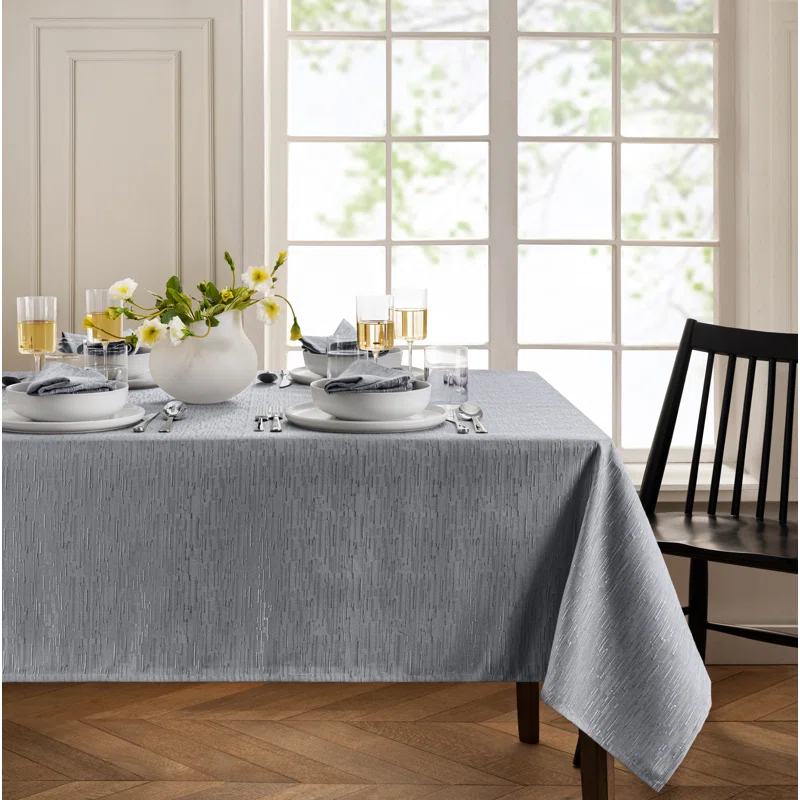 Latitude Run® Brosh Solid Texture Water and Stain Resistant Polyester Rectangle Tablecloth