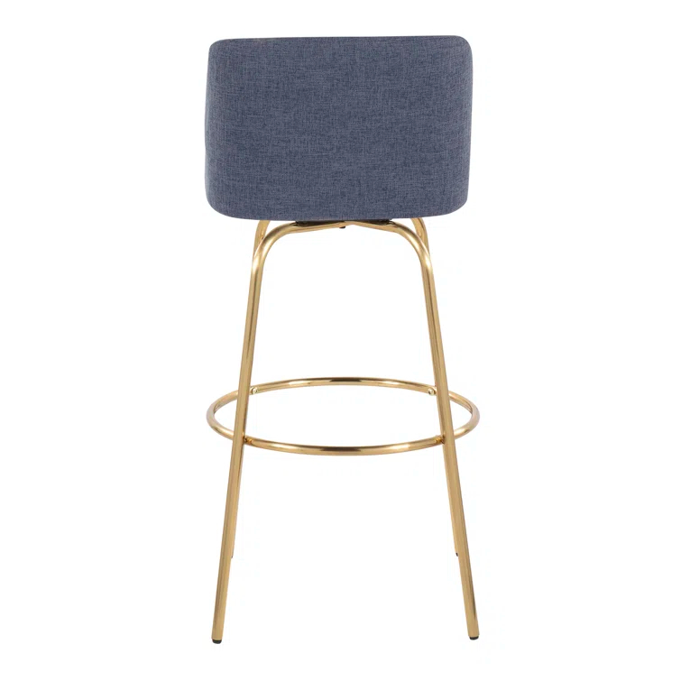 LumiSource Toriano Swivel Upholstered Counter Stool with Metal Frame (Set of 2)