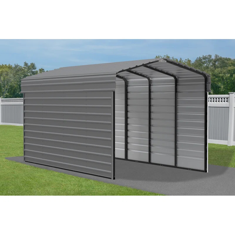 Arrow Arrow Steel Carport with 2 Side Wall Kits, 10x20x09