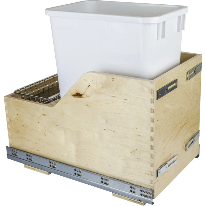 Hardware Resources Solid Wood Open Trash Can - 12.5 Gallons