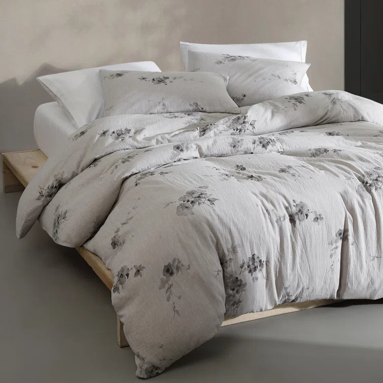 Calvin Klein Calvin Klein Aquarelle Floral Cotton Grey Comforter Set