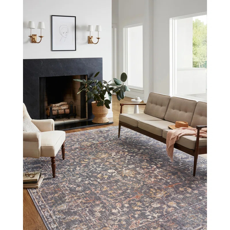 Chris Loves Julia x Loloi Chris Loves Julia x Loloi Rosemarie Oriental Graphite/Gold Rust/Ivory/Purple Area Rug