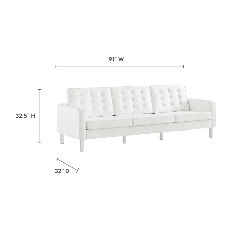Modway Loft Tufted Vegan Leather Sofa by Modway