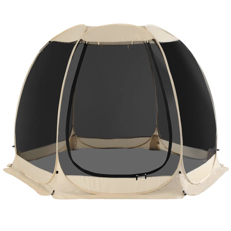 EighteenTek Fiberglass Patio Gazebo Pop Up with Screen Room Tents