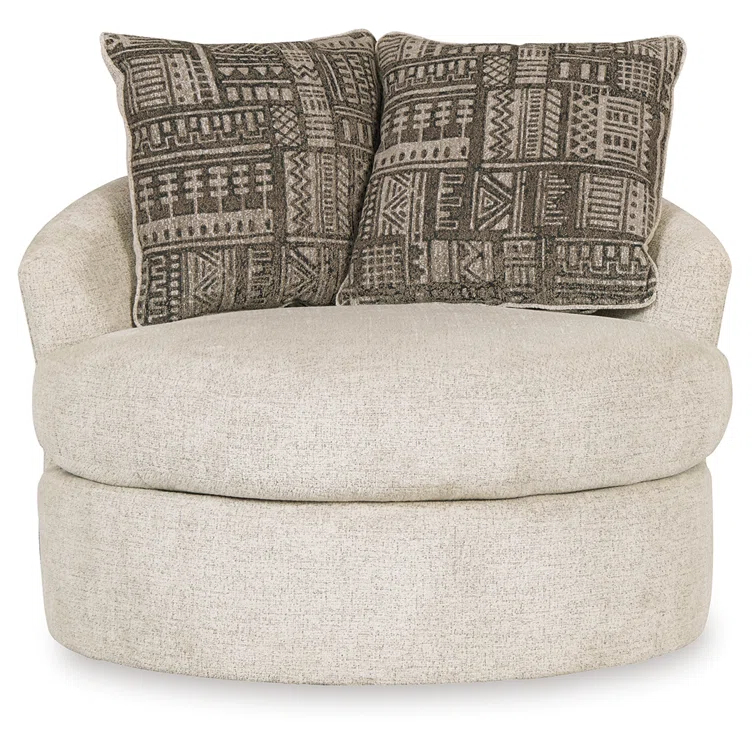 Ebern Designs Maravilla Upholstered Swivel Barrel Chair